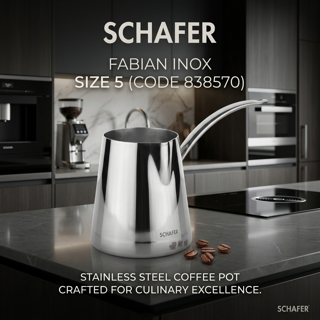 قهوهجوش تکی استیل فابین اینوکس کد 838570 -شفر| Karaca Fabian Inox Stainless Steel Coffee Pot