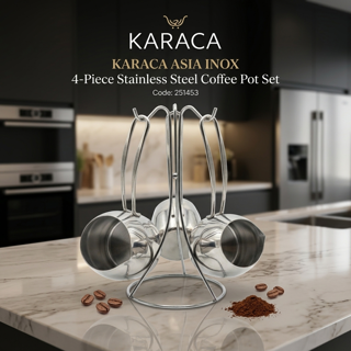 ست قهوهجوش ۴ پارچه استیل سری آسیا اینوکس کد 251453 - کاراجا | Karaca Asia Inox Coffee Pot Set